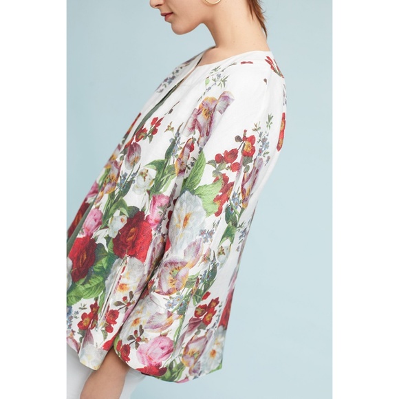 Eva Franco Anthropologie Rose Linen Coat - Picture 3 of 5